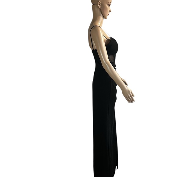 Windsor Black Dress with Sheer Accents, Evening gown, Sweetheart neckline SZ S - Picture 2 of 16